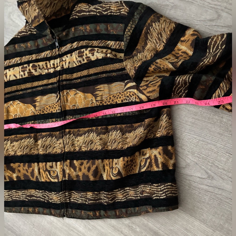 VTG Painted Pony Jacket Sz L Tapestry Animal Southwestern Print Cropped Cheetah - Picture 6 of 10